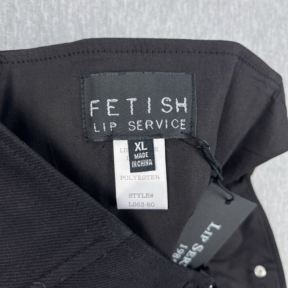 Lip Service Corset Top Womens XL Black Zipper D-Ring Bondage Fetish Bustier NEW - Picture 5 of 10